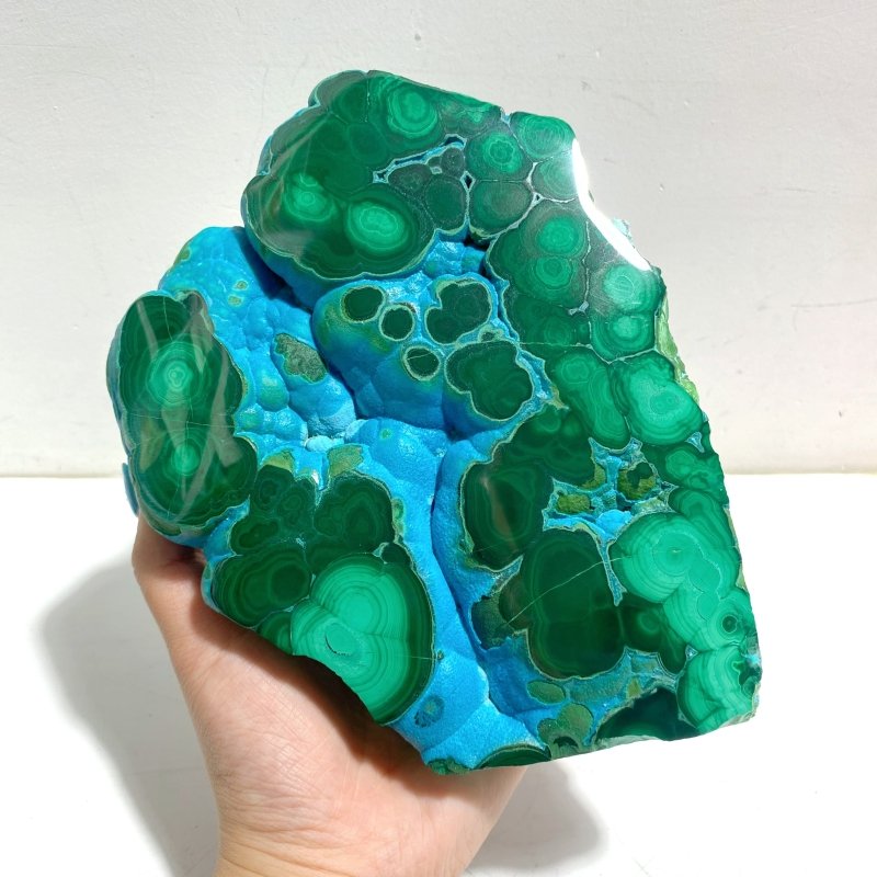 2 Pieces High Quality Beautiful Chrysocolla Mixed Malachite Slab Specimen 10 - Wholesale Crystals