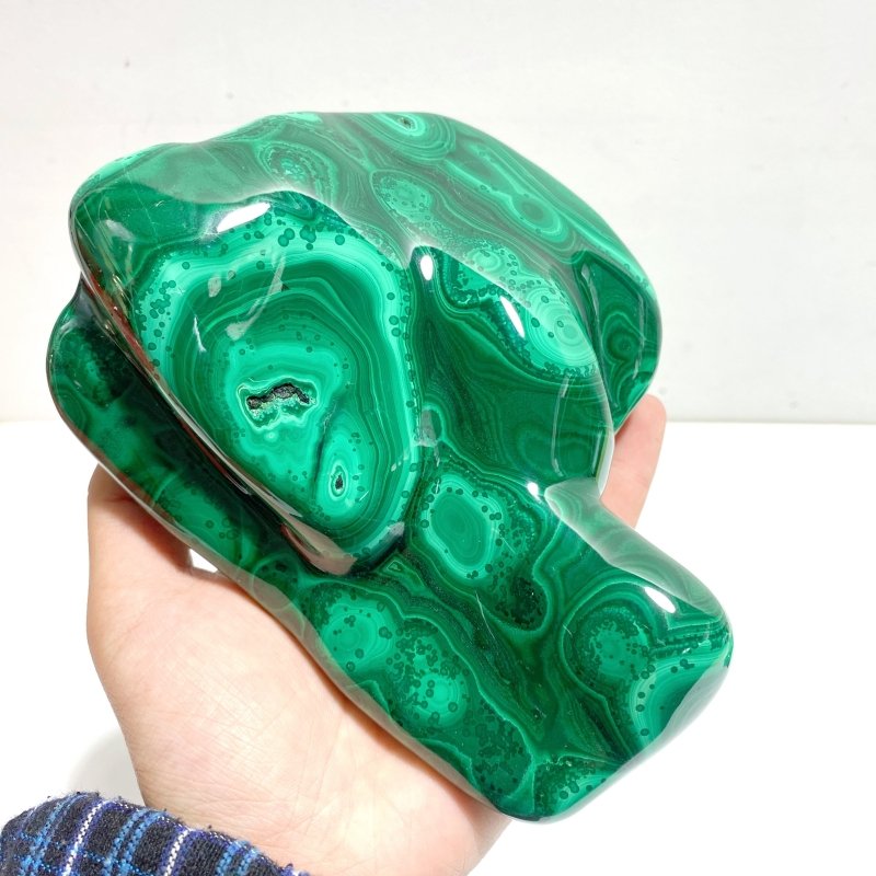 2 Pieces High Quality Polished Malachite Raw Bottom Home Decor - Wholesale Crystals