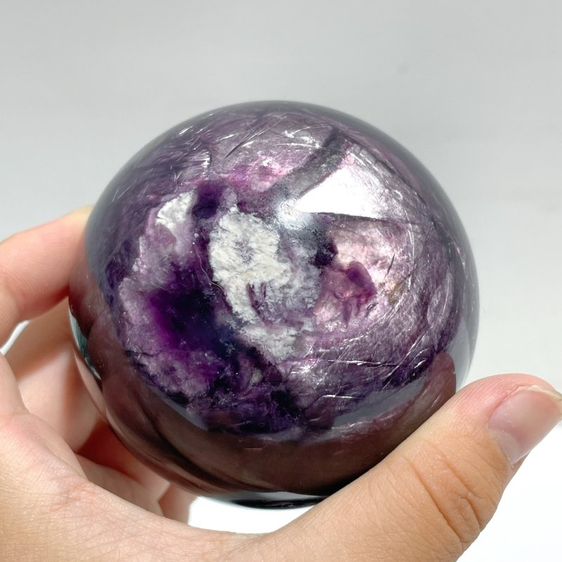 2 Pieces High Quality Spark Lepidolite Spheres - Wholesale Crystals