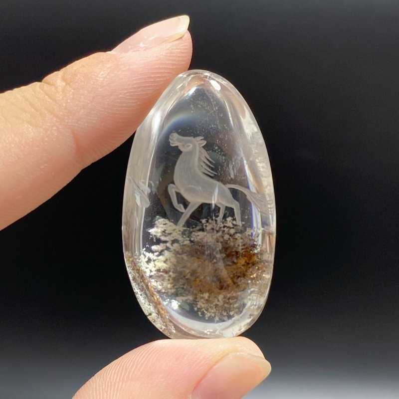 2 Pieces Horse Garden Quartz Inner Scene Carving -Wholesale Crystals