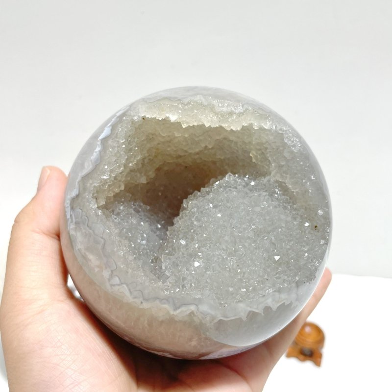 2 Pieces Large Agate Geode Druzy Sphere Ball - Wholesale Crystals