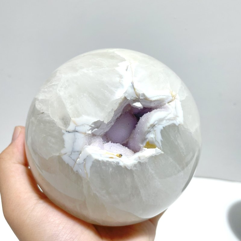 2 Pieces Large Agate Geode Druzy Sphere Ball - Wholesale Crystals