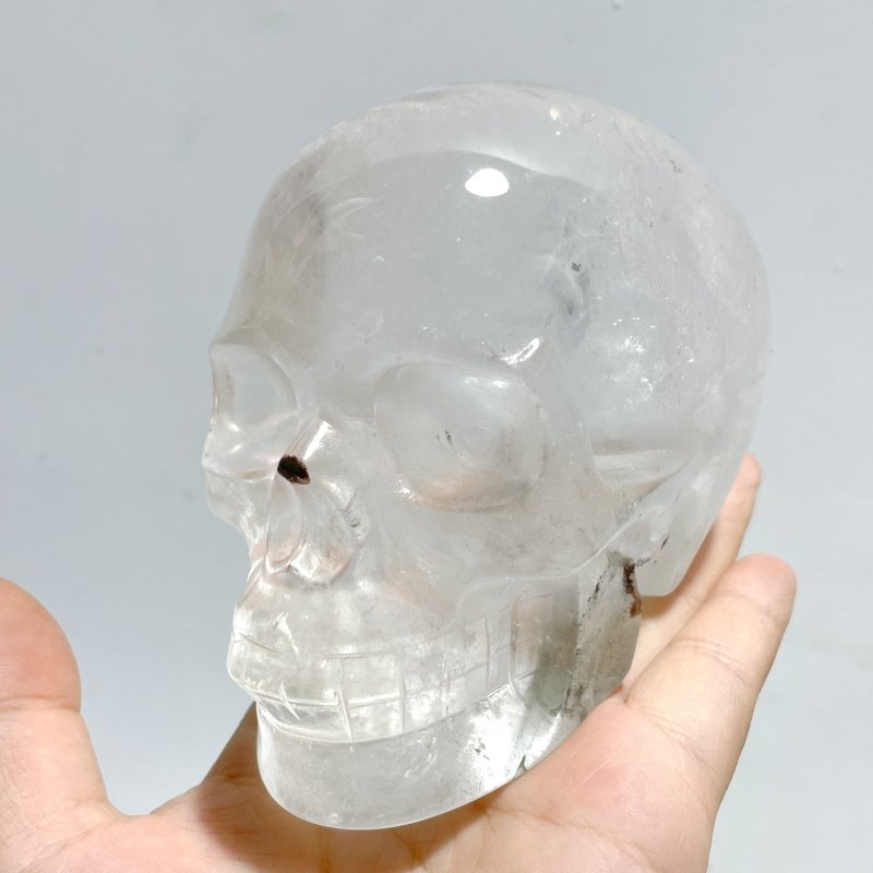 2 Pieces Large Clear Quartz Skull Carving - Wholesale Crystals