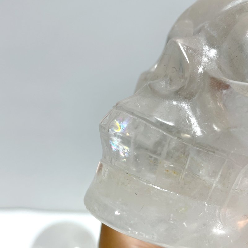 2 Pieces Large Clear Quartz Skull Carving - Wholesale Crystals