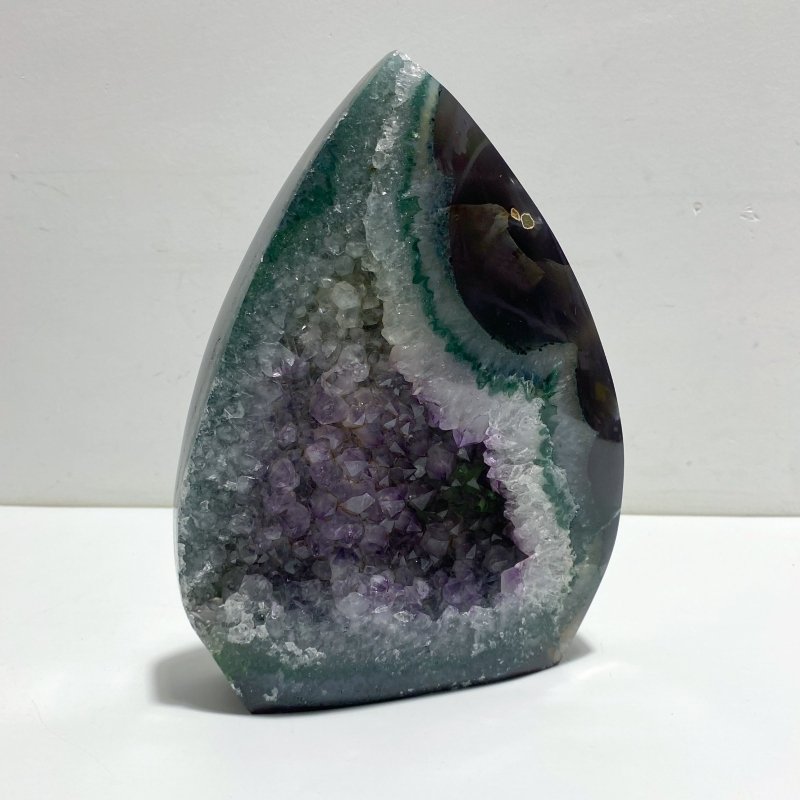 2 Pieces Large Geode Amethyst Mixed Agate Arrow Head Shape&Heart - Wholesale Crystals