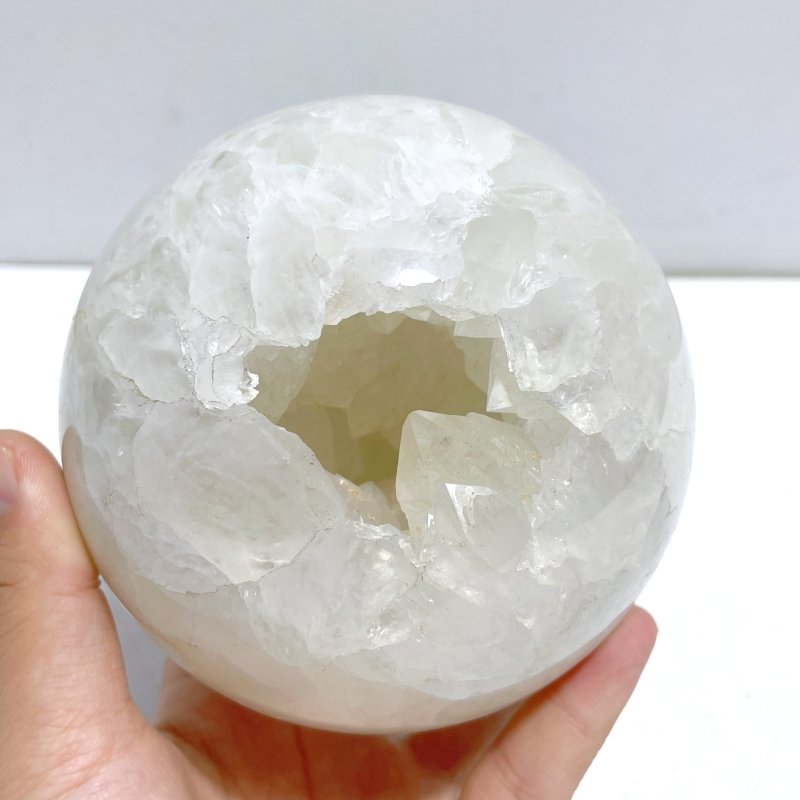 2 Pieces Large Geode Druzy Agate Spheres - Wholesale Crystals