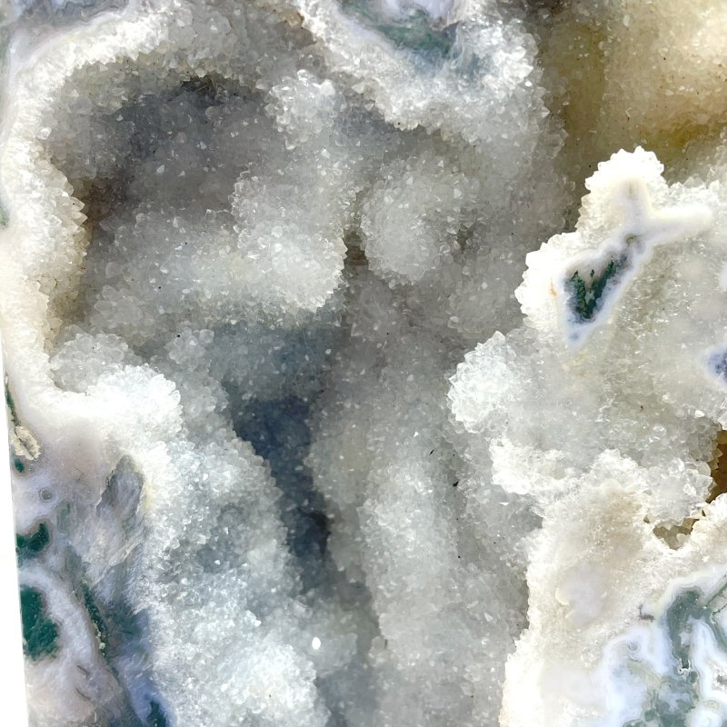 2 Pieces Large Geode Druzy Moss Agate Tower Point - Wholesale Crystals