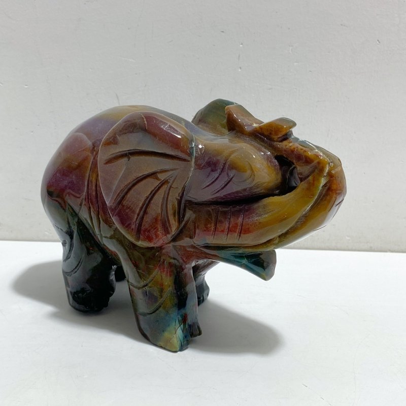 2 Pieces Large Ocean Jasper Elephant Carving -Wholesale Crystals