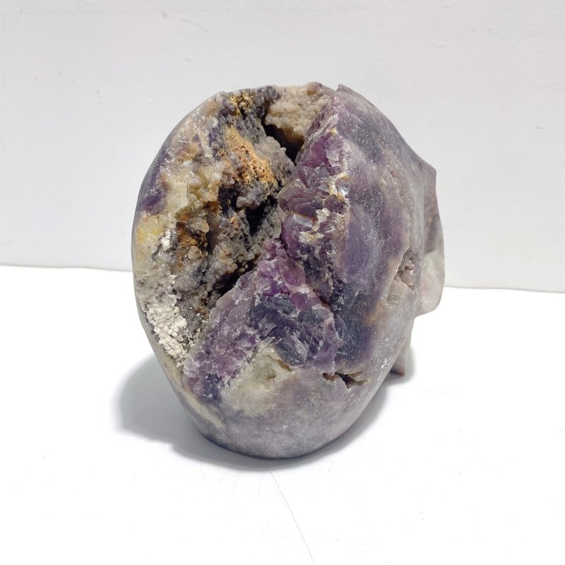 2 Pieces Large Purple Fluorite Skull Carving - Wholesale Crystals