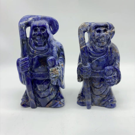 2 Pieces Large Sodalite Grim Reaper Sickle Carving -Wholesale Crystals