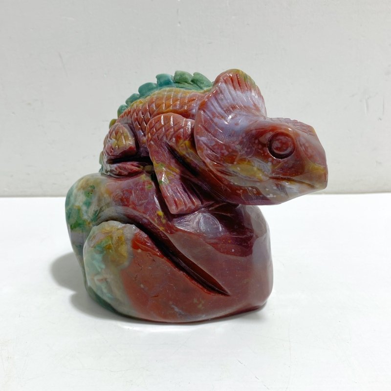 2 Pieces Ocean Jasper Lizard Carving 5 -Wholesale Crystals