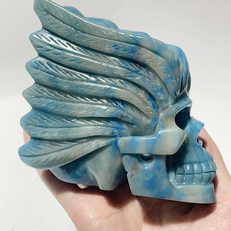 2 Pieces Trolleite Stone Indian Skull Carving - Wholesale Crystals