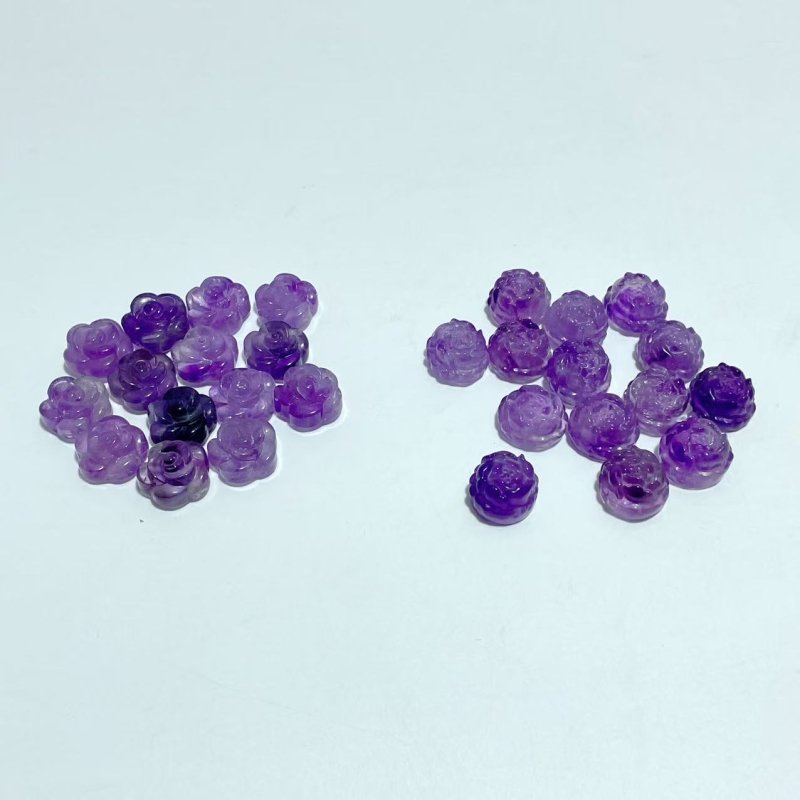 2 Styles Amethyst Rose Flower Carving Wholesale - Wholesale Crystals