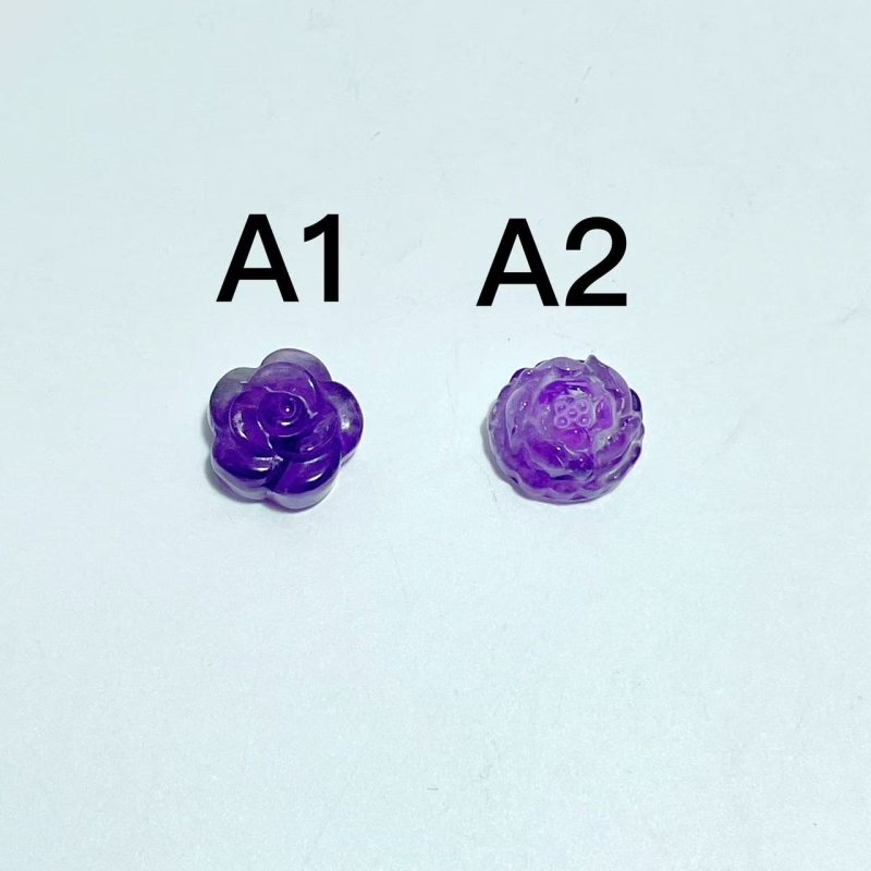 2 Styles Amethyst Rose Flower Carving Wholesale - Wholesale Crystals