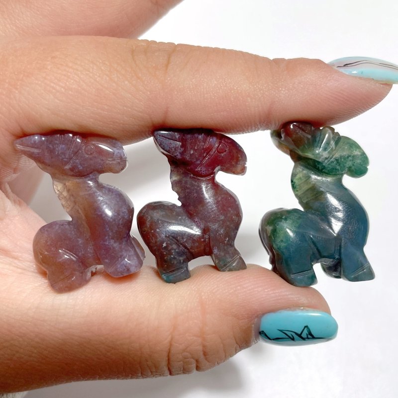 2 Types Donkey Carving Wholesale Crazy Agate Ocean Jasper - Wholesale Crystals