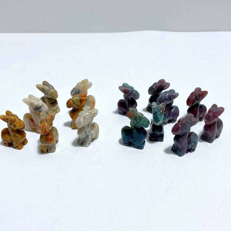 2 Types Donkey Carving Wholesale Crazy Agate Ocean Jasper - Wholesale Crystals