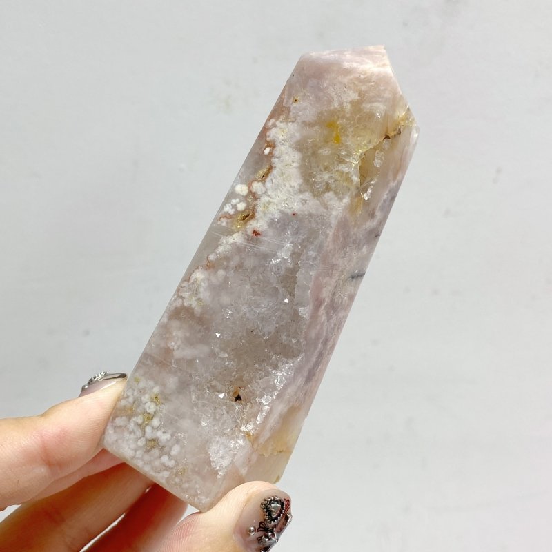 20 Pieces Geode Sakura Flower Agate Four-sided Tower Points -Wholesale Crystals