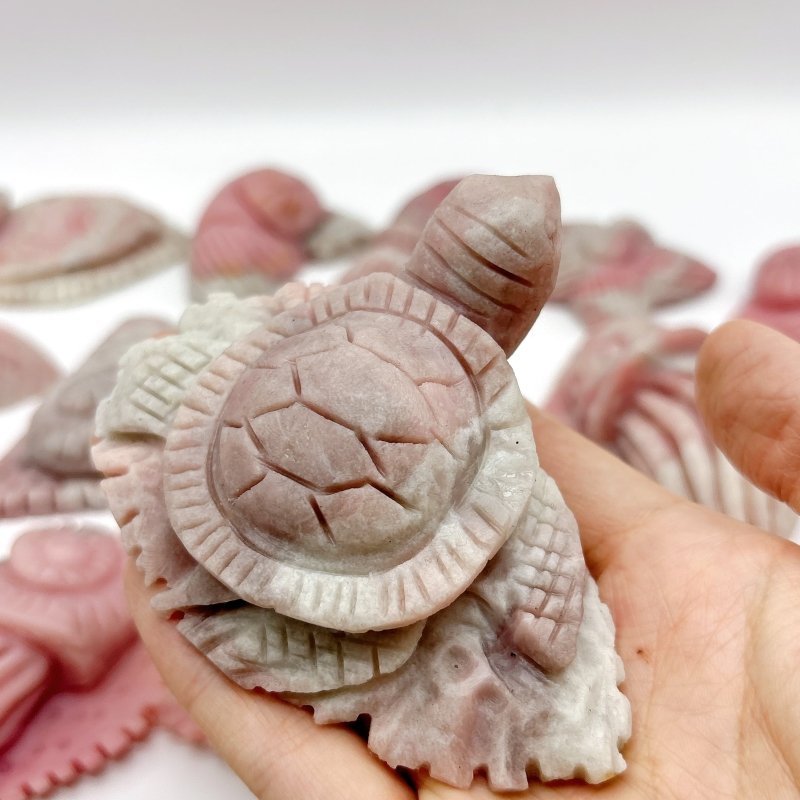 20 Pieces Pink Opal Sea Animals Carving Wholesale - Wholesale Crystals