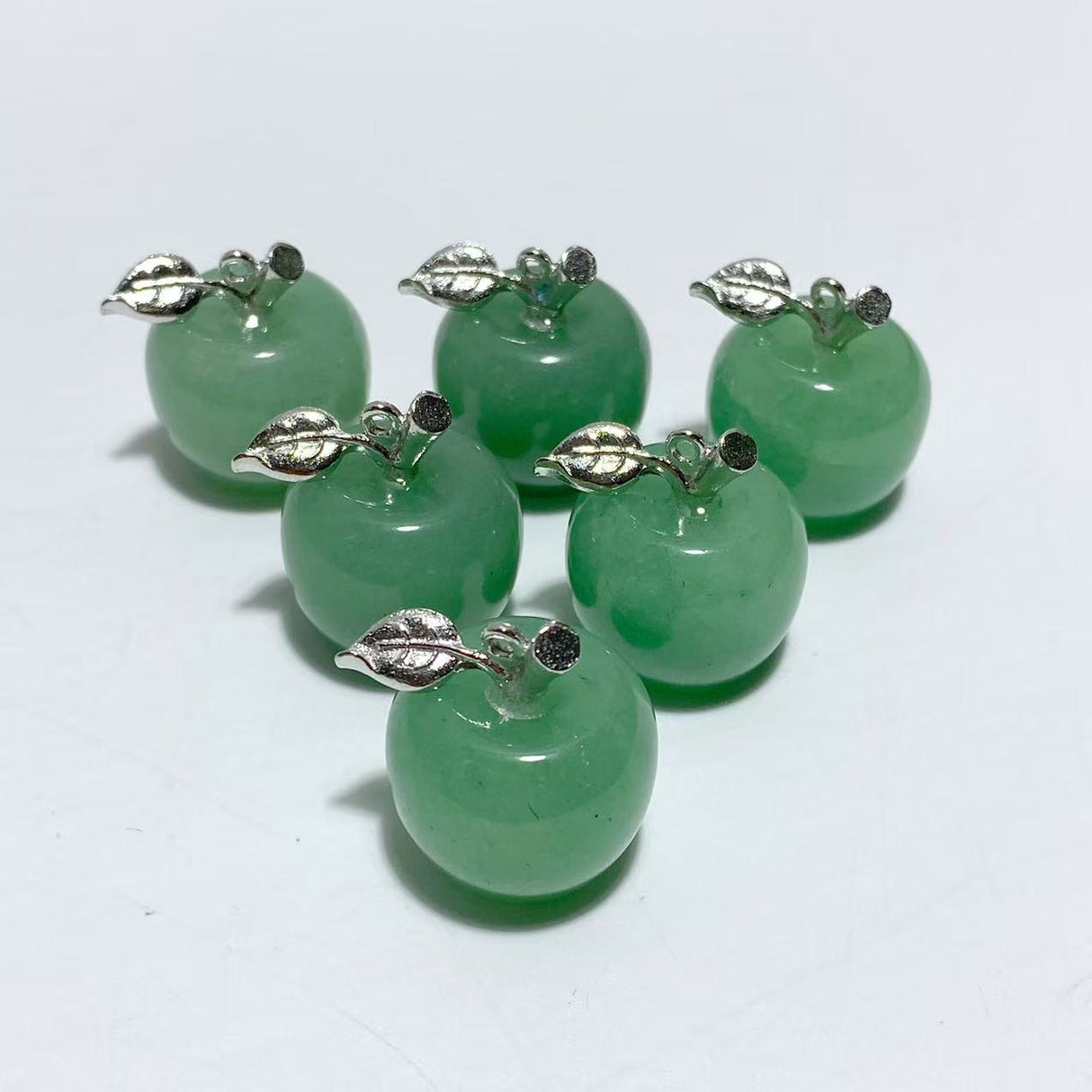 14 Types Small Apple Carving Wholesale Clear Quartz Green Aventurine Lepidolite