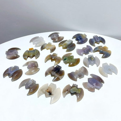 22 Pieces Beautiful Geode Druzy Agate Bat Carving - Wholesale Crystals