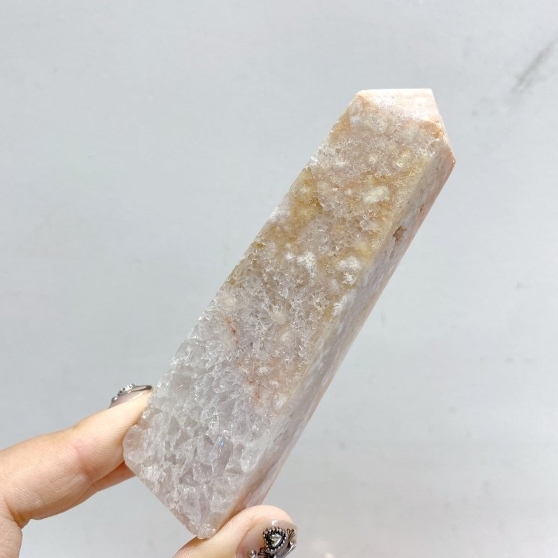 22 Pieces Geode Sakura Flower Agate Geode Four-Sided Points -Wholesale Crystals
