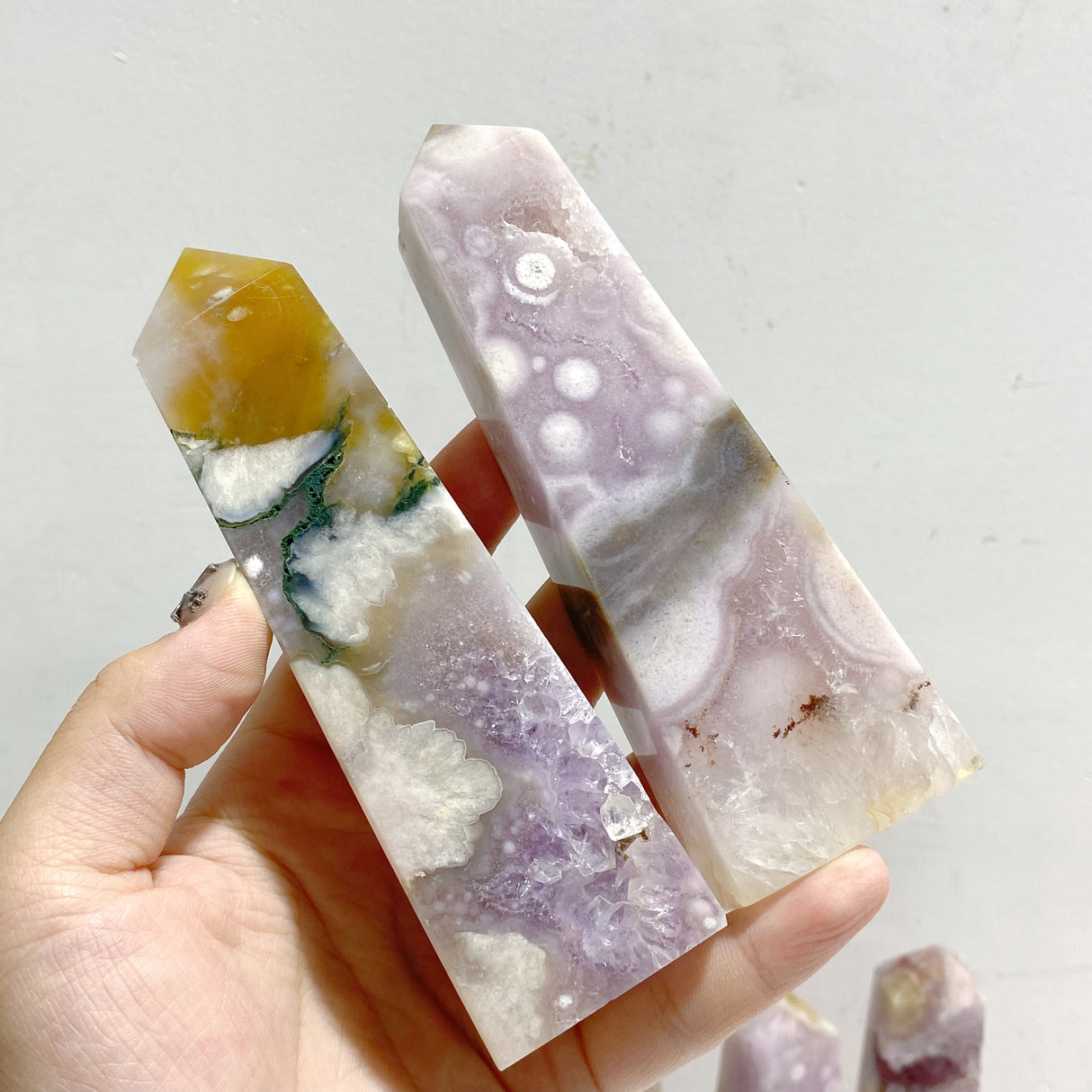 29 Pieces Geode Pink Amethyst Four-Sided Points