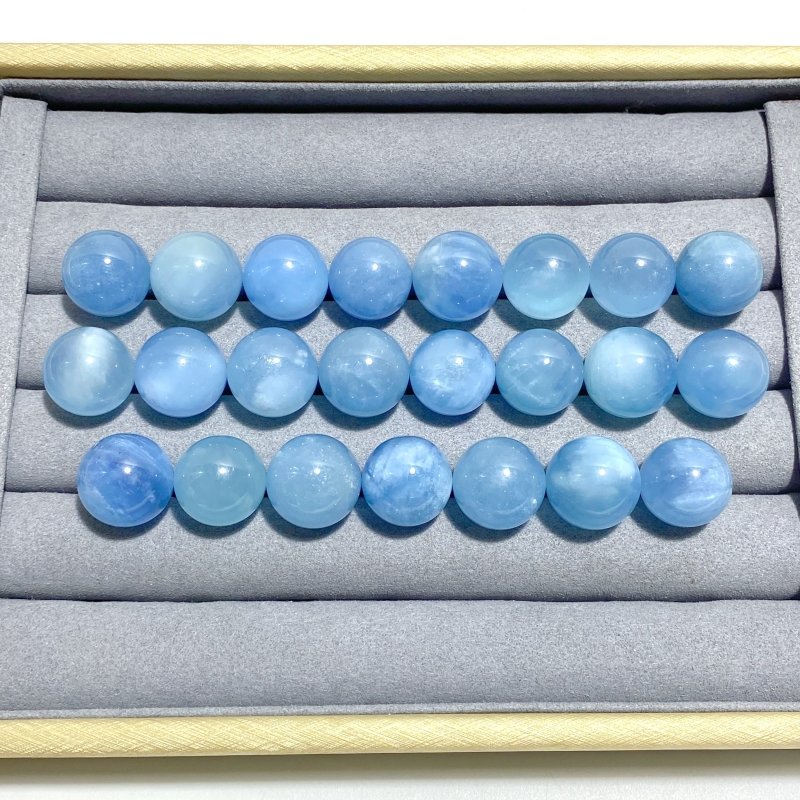 23 Pieces Beautiful Aquamarine Spheres - Wholesale Crystals