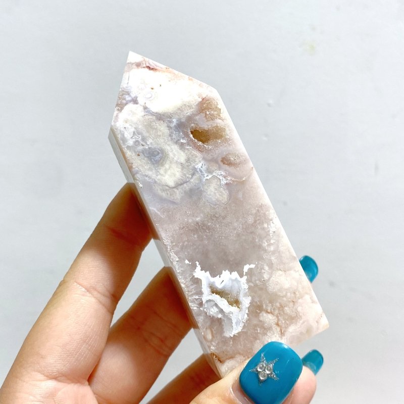 23 Pieces Geode Sakura Flower Agate Tower Points - Wholesale Crystals
