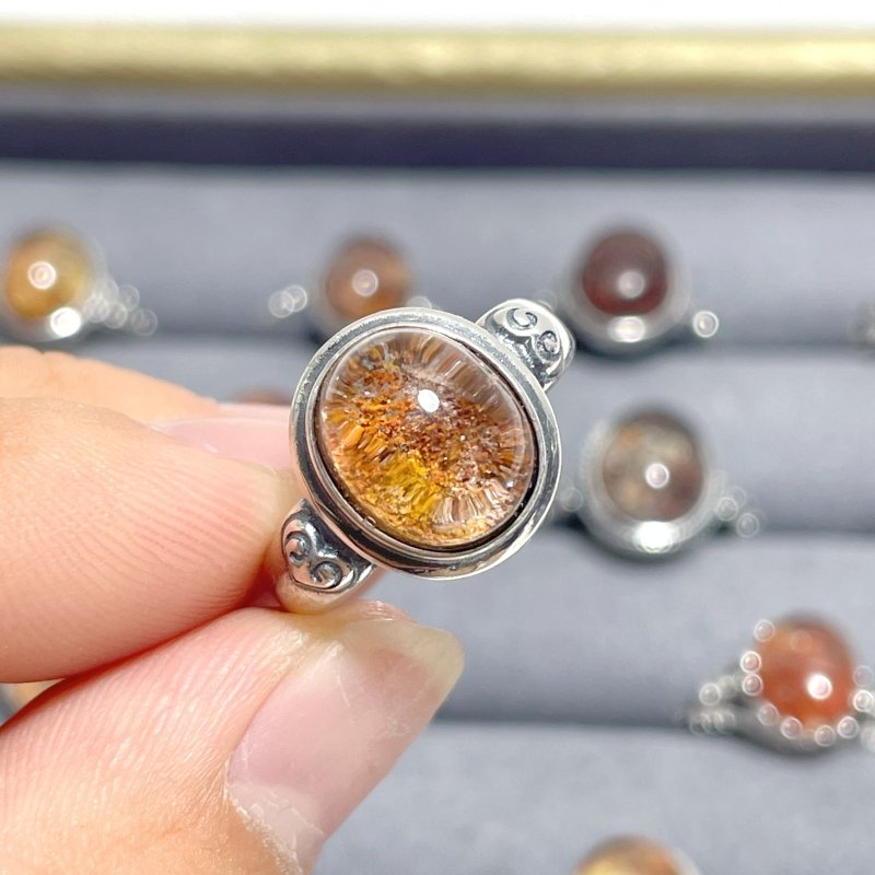 24 Pieces Beautiful S925 Sterling Silver Garden Quartz Different Styles Ring - Wholesale Crystals