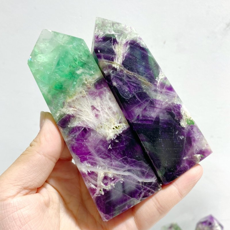 24 Pieces Feather Fluorite Four-sided Points -Wholesale Crystals