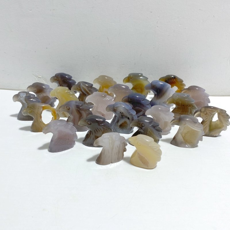25 Pieces Geode Druzy Agate Eagle Carving -Wholesale Crystals