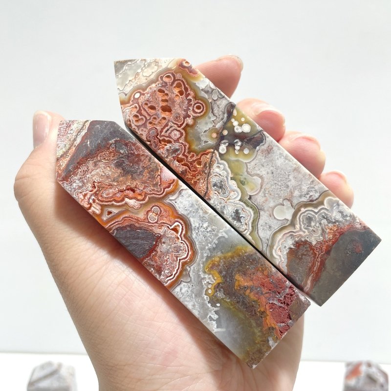 25 Pieces Morocco Agate Four - sided Tower Point - Wholesale Crystals