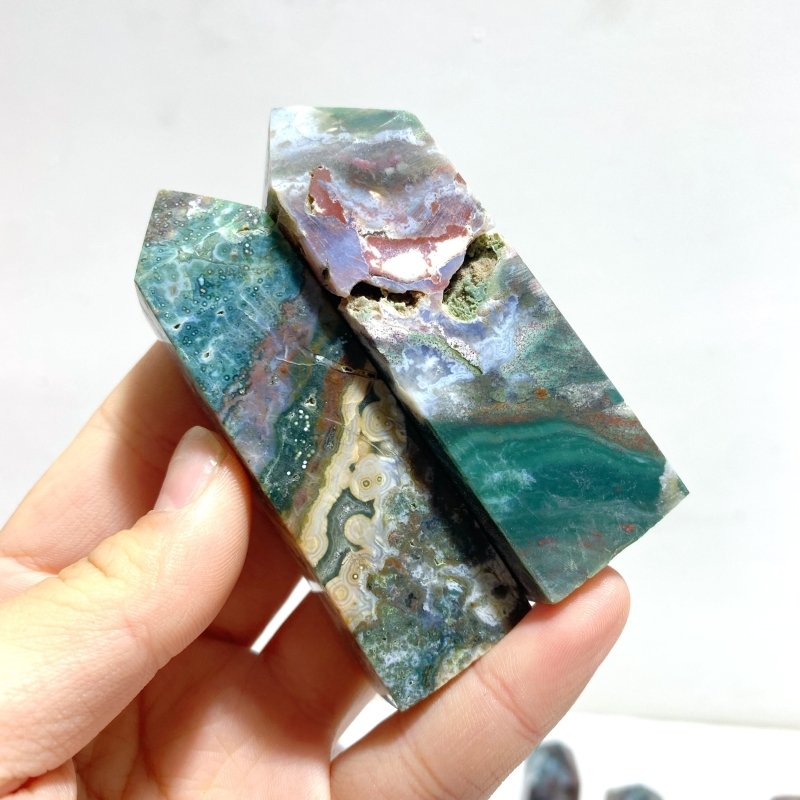 25 Pieces Ocean Jasper Four - Sided Points - Wholesale Crystals