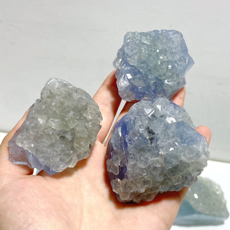 25 Pieces Raw Blue Fluorite Mixed Calcite Specimen - Wholesale Crystals