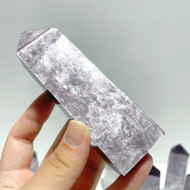 26 Pieces Purple Spark Lepidolite Four - Sided Tower - Wholesale Crystals