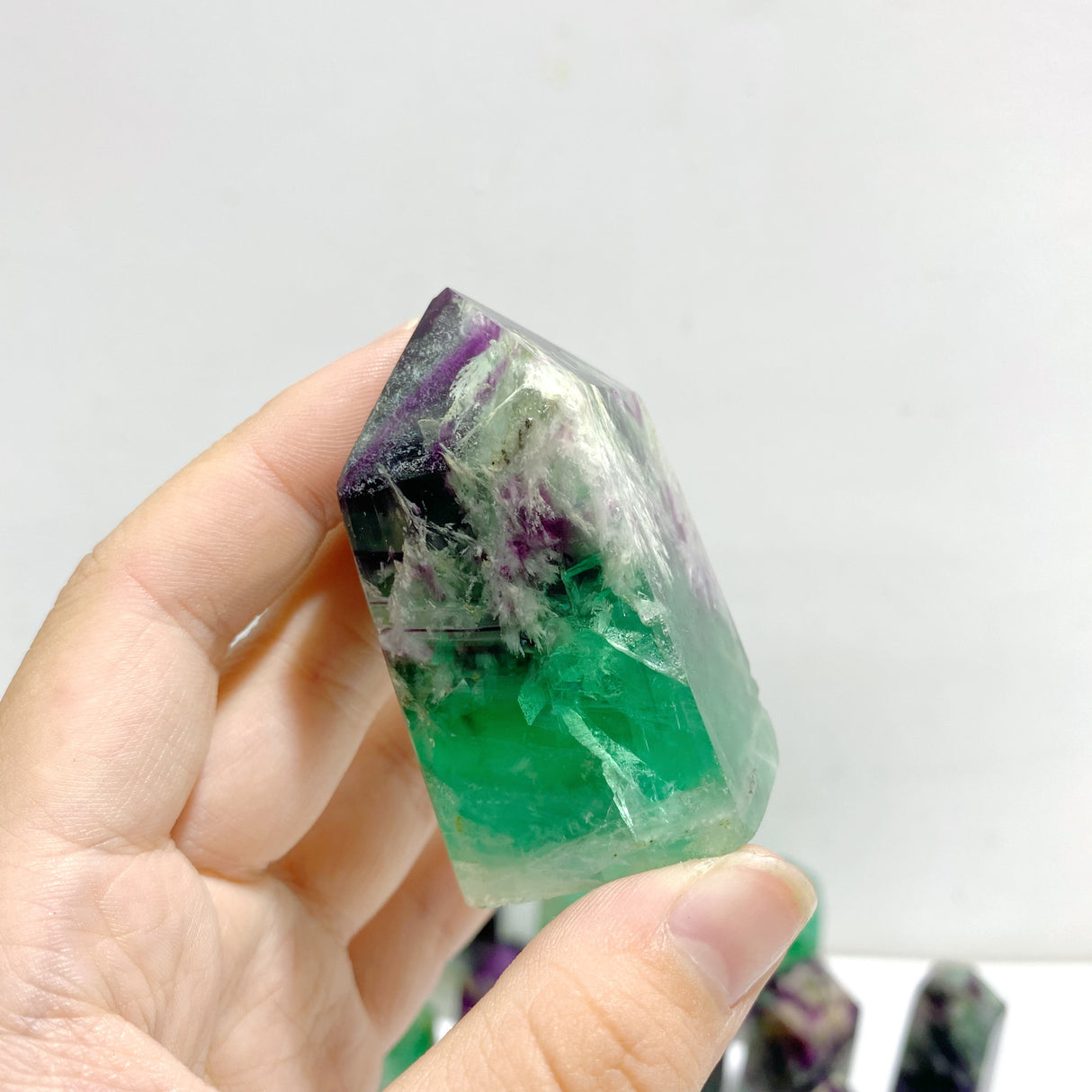 22 Pieces Feather Fluorite Four-sided Points