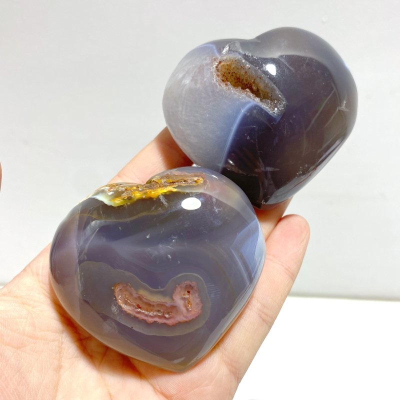 27 Pieces Black Orca Agate Heart 3 - Wholesale Crystals