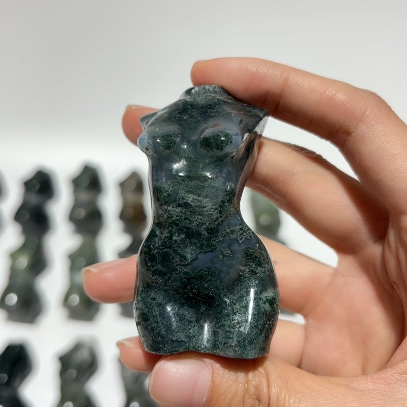 28 Pieces Beautiful Moss Agate Goddess Crystal Carving -Wholesale Crystals