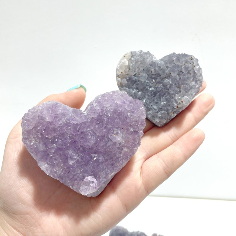 29 Pieces Beautiful Amethyst Cluster Heart - Wholesale Crystals
