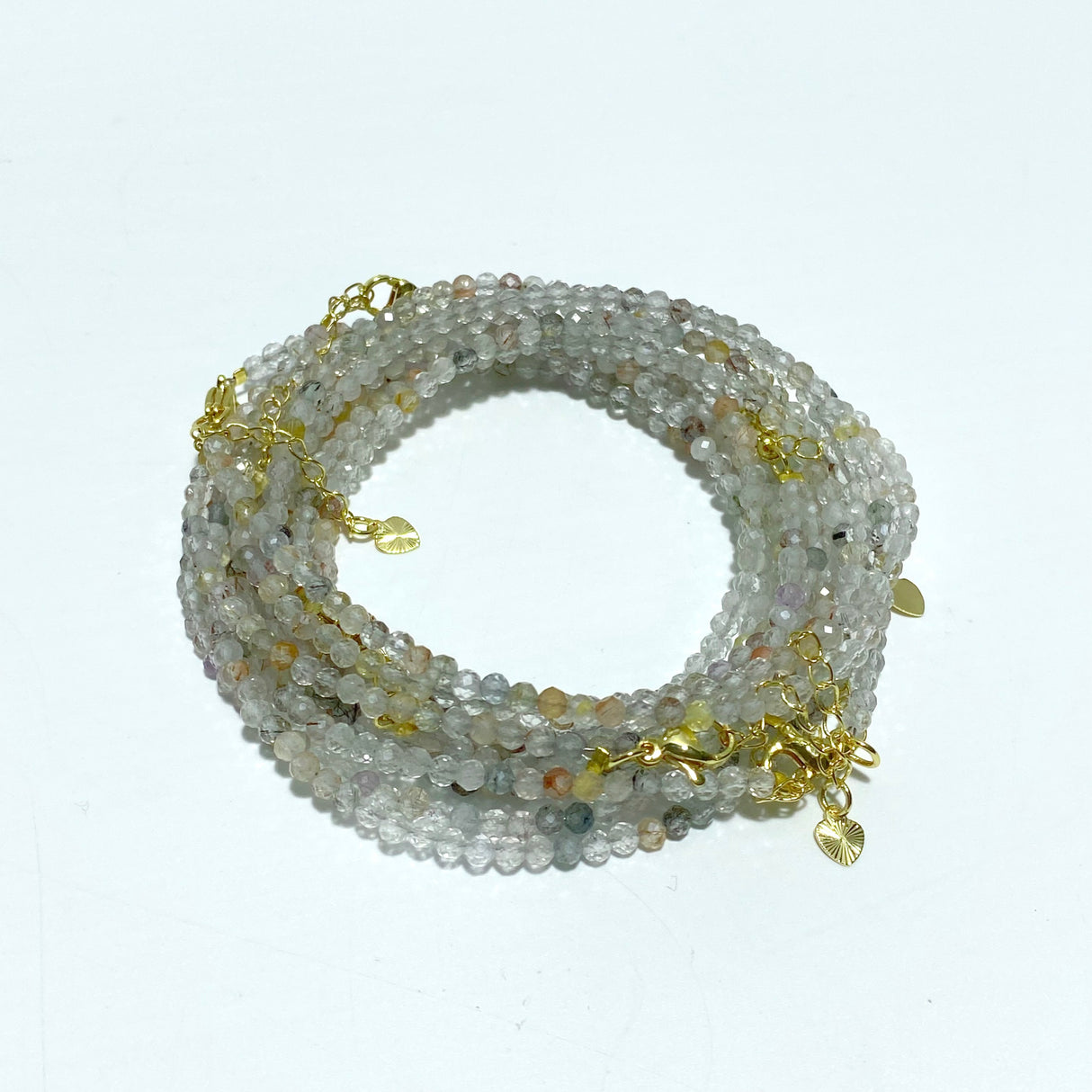 3MM Multi-Faceted Crystal Flash Bead Bracelets Necklace Wholesale Labradorite Sunstone Aquamarine