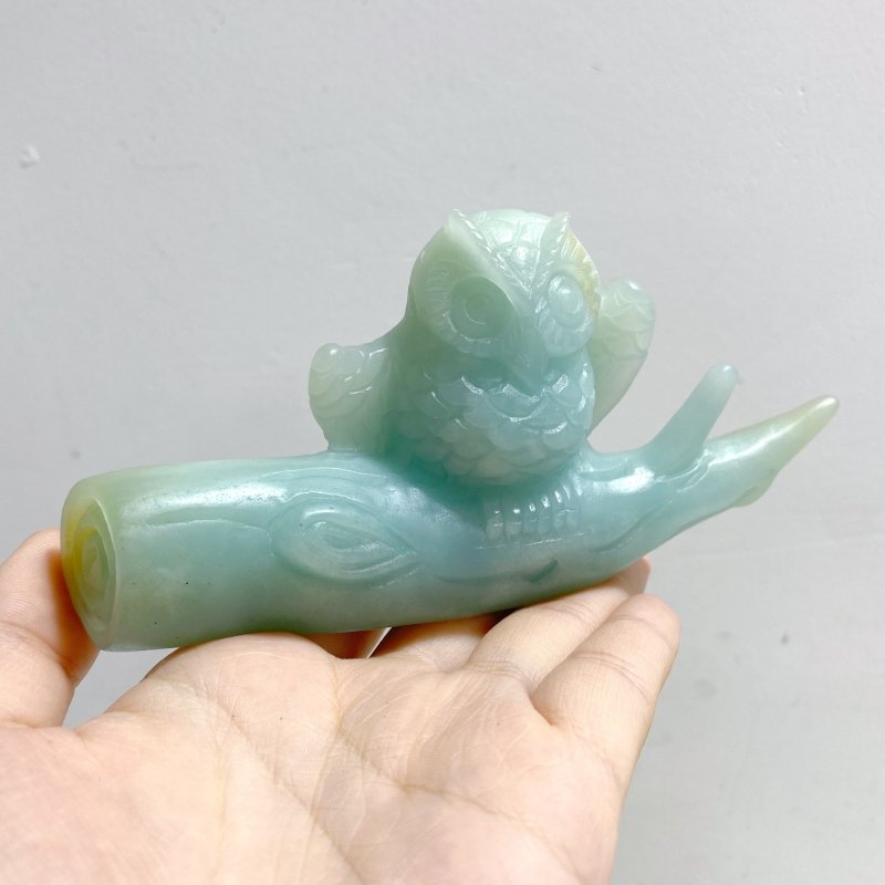 3 Pieces Caribbean Calcite Owl Carving -Wholesale Crystals