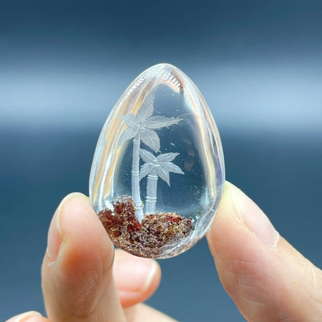 3 Pieces Flower Garden Quartz Inner Scene Carving -Wholesale Crystals