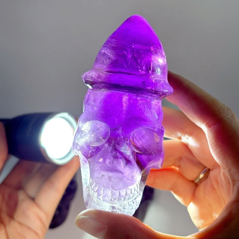 3 Pieces High Quality Amethyst Skull Carving - Wholesale Crystals