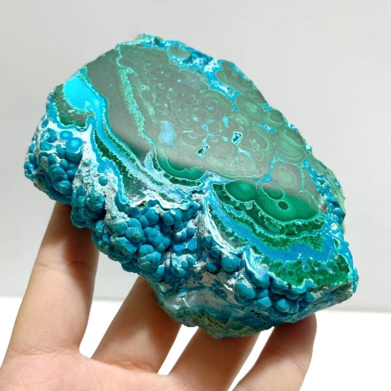 3 Pieces High Quality Beautiful Chrysocolla Mixed Malachite Slab Specimen 1 - Wholesale Crystals