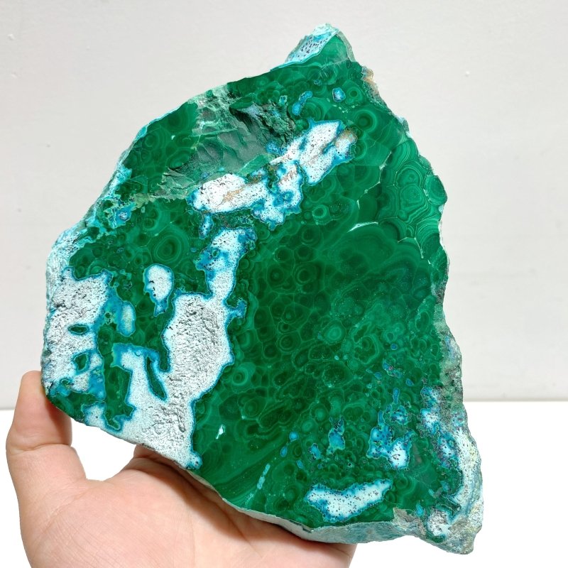 3 Pieces High Quality Chrysocolla Mixed Malachite Slab Specimen - Wholesale Crystals