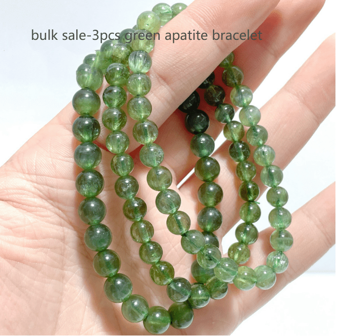 3 Pieces High Quality Green Apatite Cat Eye Bracelet - Wholesale Crystals