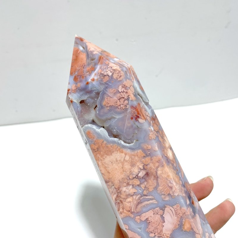 3 Pieces High Quality Large Pink Agate Druzy Geode Tower - Wholesale Crystals