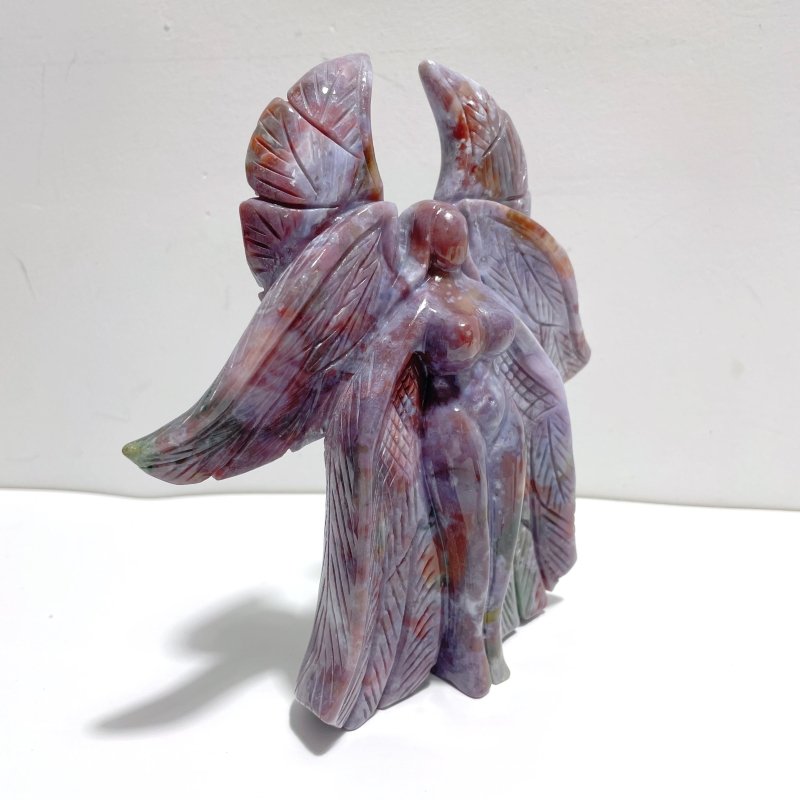 3 Pieces Large Ocean Jasper Seraphim Angel Carving - Wholesale Crystals