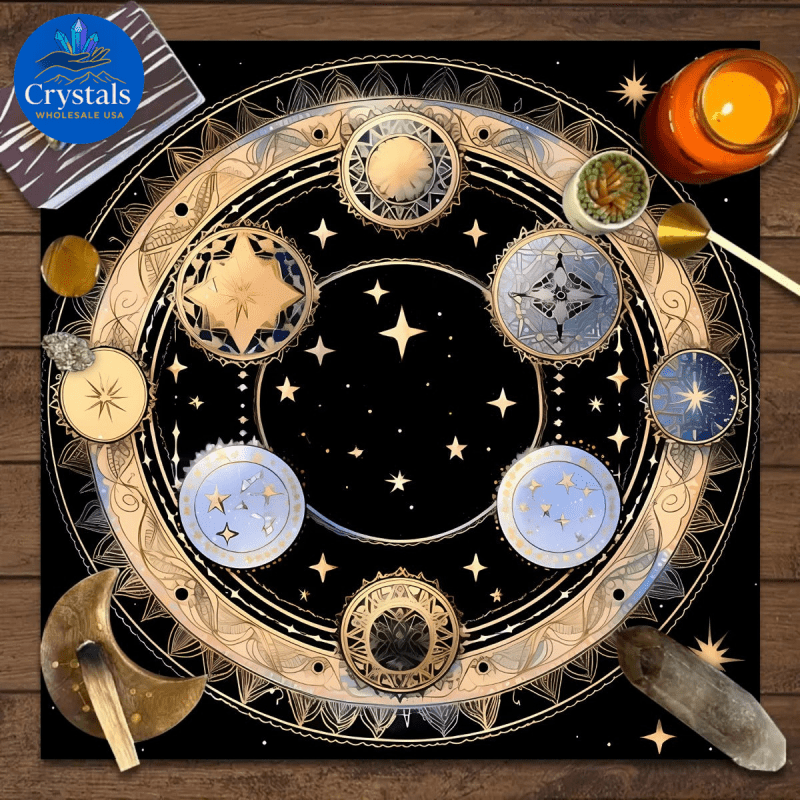 3 Zodiac Starry Sky Tarot Tablecloth - Wholesale Crystals