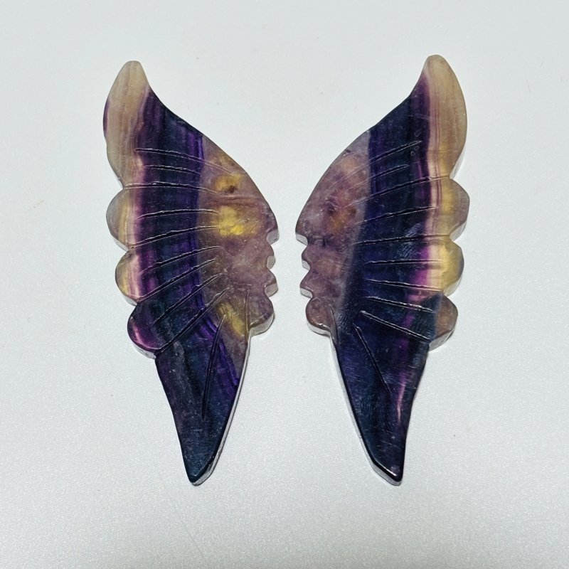 30 Pairs Rainbow Fluorite Butterfly Carving (A3BTF) - Wholesale Crystals